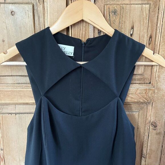 Vintage Sully Bonnelly 6 Black Dress Sleeveless Cutout Chest Cocktail LBD Y2K‎ - Picture 2 of 12